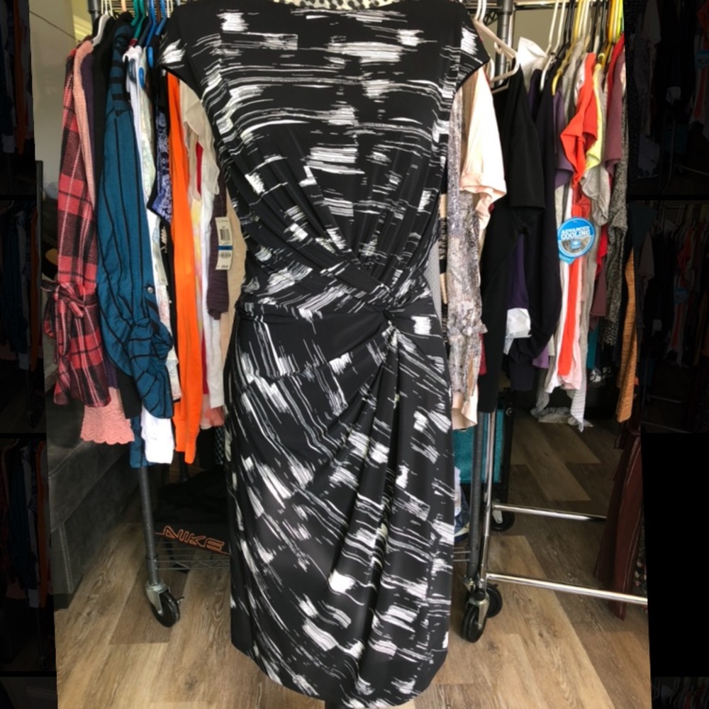 Ralph Lauren black and white twist dress